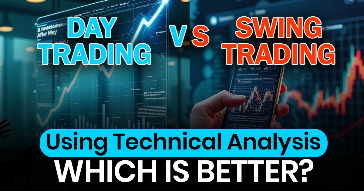 Day trading vs swing trading comparison using technical analysis charts