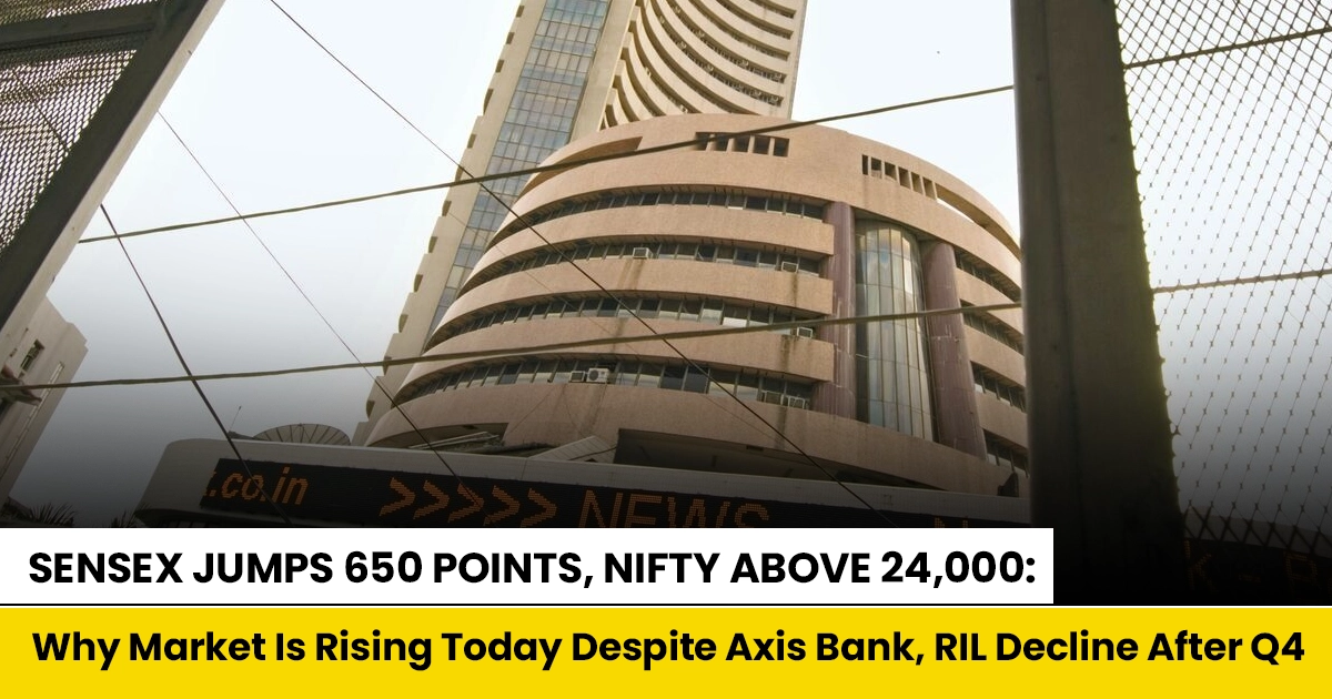 Sensex jumps 650 points Nifty above 24000 why market rising today April 2026