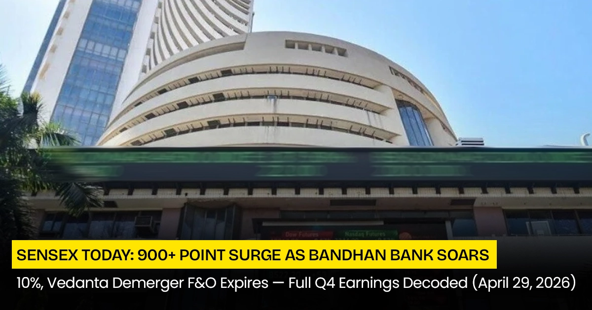Sensex today April 29 2026: BSE building with 900-point surge as Bandhan Bank soars 10%
