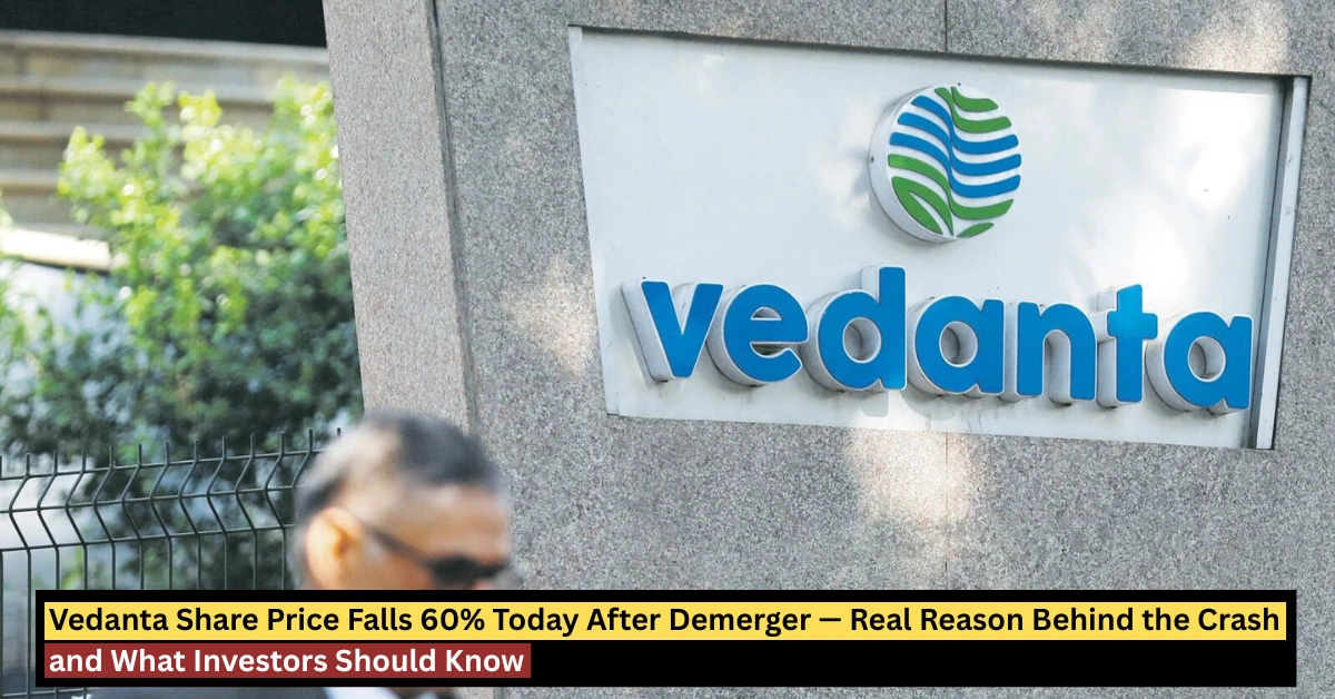 Vedanta share price falls 60% after demerger price adjustment April 2026