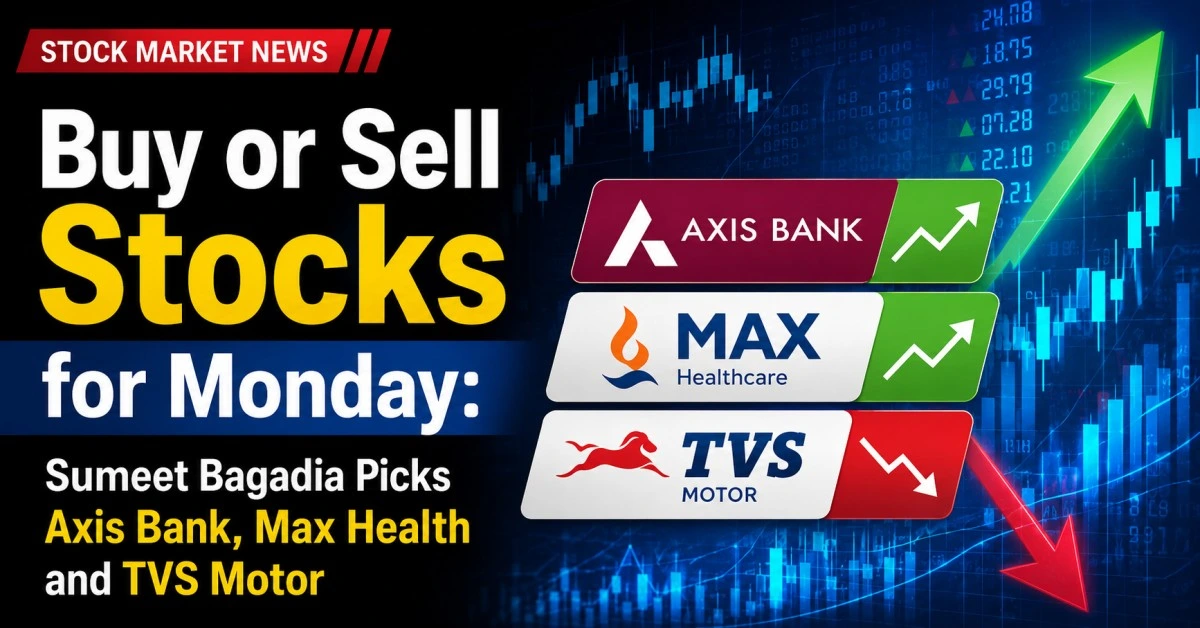 Buy or sell stocks for Monday with Sumeet Bagadia picks Axis Bank, Max Healthcare and TVS Motor amid Nifty market pressure