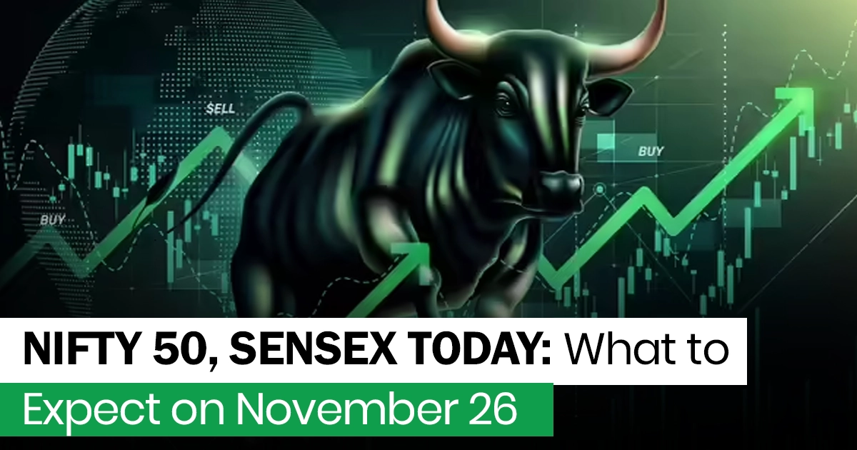 Indian stock market outlook for Nifty 50, Sensex, and Bank Nifty on November 26 with key support and resistance levels