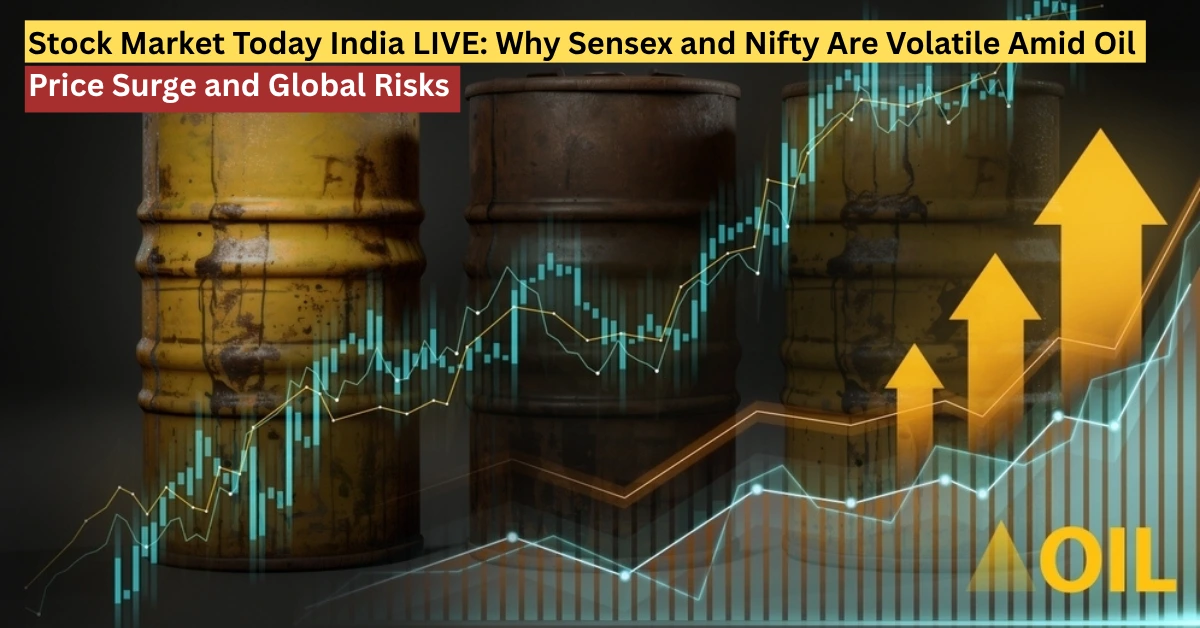 Stock market today India showing oil price surge impact on Sensex and Nifty volatility
