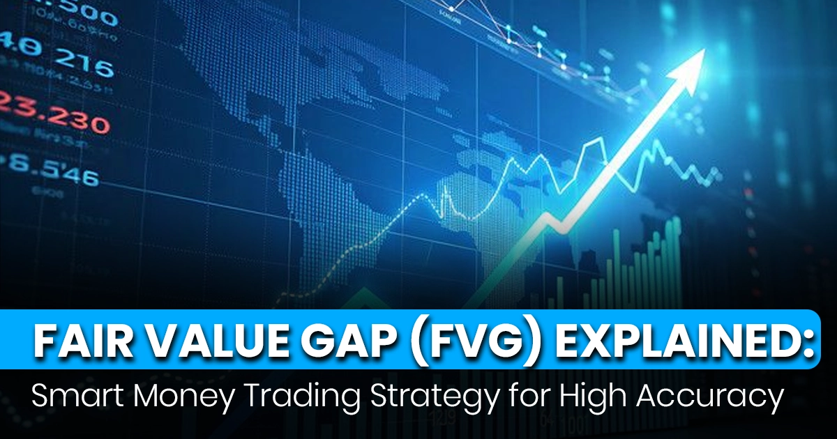 Fair Value Gap trading chart showing bullish and bearish FVG zones with price retracement and smart money concept